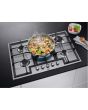Aeg HGB75400SM 75Cm Slim Gas Hob, 5 Energy Efficient Burners Including 1 Triple Crown Burner And Cas