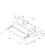 Hotpoint HSFX 60Cm Telescopic Hood - Slider Control - Stainless Steel With Dishwashable Aluminium Gr