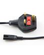 Lee Godbold Ltd ML1/MP Fig 8 Mains Lead With Moulded Plug 3Amp - 1.9M