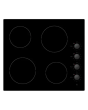 Statesman CHZ460D 4 Zone Ceramic Hob With Dial Control Black Glass