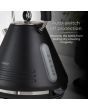 Tower T10074BLK Ash 1.7L Pyramid Kettle Black