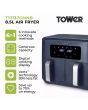 Tower T17137MNB Vortx 8.5L Dual Basket Air Fryer Midnight Blue