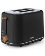 Tower T20027BLK Scandi 2 Slice Toaster Black With Wooden Accents