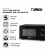 Tower T24044BLK 20 Litre 800W Manual Microwave Black