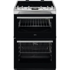 Aeg CCX6530ACM 60Cm Double Oven Electric Cooker With Ceramic Hob - Stainless Steel