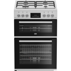 Beko EDG6231W 60Cm Double Oven Gas Cooker With Gas Hob - White