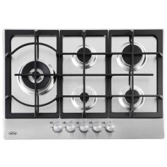 Belling 444411639 75Cm 5 Burner Gas Hob With Cast Iron Pan Stands - Stainless Steel