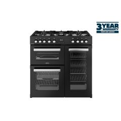 Belling 444411793 Rca Cookcentre 90Df 90Cm Dual Fuel Range Cooker, Black, A Rated