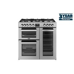 Belling 444411794 Rca Cookcentre 90Df 90Cm Dual Fuel Range Cooker, Stainless Steel, A Rated