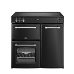 Belling 444411823 Farmhouse 90Ei 90Cm Wide Electric Range Cooker With Induction Hob - Black - A/A Ra