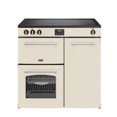 Belling 444411824 Farmhouse 90Ei 90Cm Wide Electric Range Cooker With Induction Hob - Cream - A/A Ra