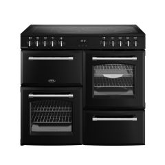 Belling 444411826 Farmhouse 100E 100Cm Wide Electric Range Cooker With Ceramic Hob - Black - A/A Rat