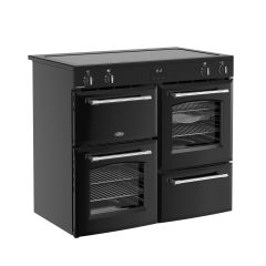 Belling 444411832 Farmhouse 100Ei 100Cm Wide Electric Range Cooker With Induction Hob - Black - A/A 