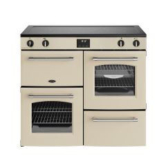 Belling 444411833 Farmhouse 100Ei 100Cm Wide Electric Range Cooker With Induction Hob - Cream - A/A 