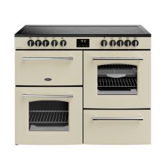 Belling 444411836 Farmhouse 110E 110Cm Wide Electric Range Cooker With Ceramic Hob - Cream - A/A Rat
