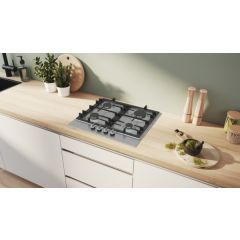 Bosch PCP6A5I90 60Cm 4 Burner Gas Hob - Stainless Steel
