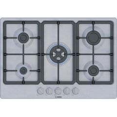 Bosch PGQ7B5K90 75Cm Wide 5 Burner Gas Hob - Stainless Steel