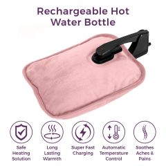 Carmen C85017P Rechargeable Hot Water Bottle - Pink