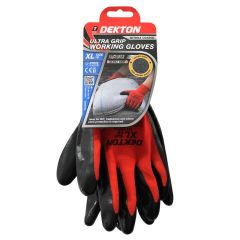 Dekton DT70774 Xl Ultra Grip Work Gloves Black/Red