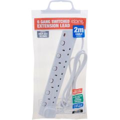 Elpine 30112C 2 Mtr 6 Gang 13 Amp Extention Lead Individually Switched