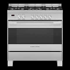 Fisher + Paykel OR90SDG6X1 90Cm Dual Fuel Range Cooker With Gas Hob And Pyrolytic Cleaning - Stainle
