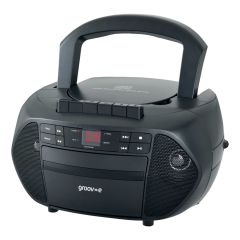 Groove GVPS833 Traditional Boombox CD & Cassette Player Radio