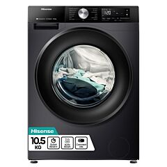 Hisense WF3S1043BB3 10.5Kg 1400 Spin Steam Washing Machine - Black