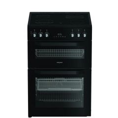 Hotpoint HDE6VDCASB1 Electric Double Cooker 60Cm - 75L / 38L With Air Fry Black