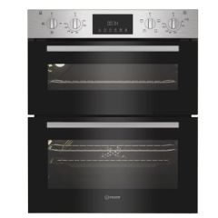 Indesit DUI10DIX Built Under Electric Fan Double Oven - Stainless Steel