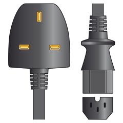 Mercury 114.061UK. Kettle Lead 10Amp 1M Iec Plug