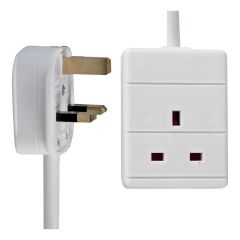 Pro-Elec PL09165 2 Mtr 1 Gang 13 Amp Extension Lead White