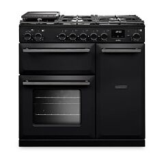 Rangemaster AURA90DFP/19276 90Cm Dual Fuel Range Cooker - Charcoal Black With Onyx Trim