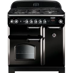 Rangemaster CLA90DFFBL/C Classic 90Cm Dual Fuel Black And Chrome Trim Range Cooker