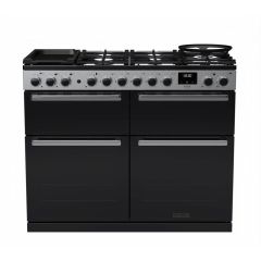 Rangemaster EDDLB110DFGBLK/CM1 110Cm Wide Dual Fuel Range Cooker - Black / Chrome - A Rated