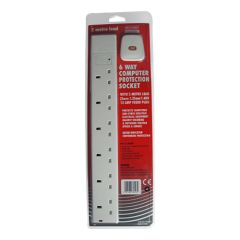 Red/Grey C60 6 Gang 2 Mtr Surge Spike Lead