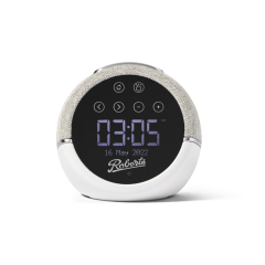 Roberts Radio Ltd ZENPLUSW Zen Dab+, Sleep Sounds, Bluetooth Clock Radio, White