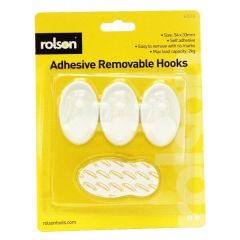 Rolson 61316-H1 Adesive Removable Hooks 50X 30Mm