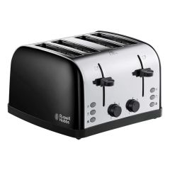 Russell Hobbs 28360 4 Slice Toaster Stainless Steel Black