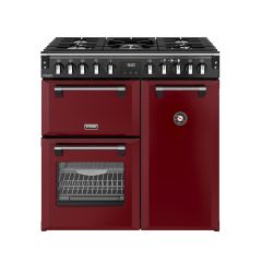 Stoves 444412008 Dx Rca Rich 90Df 90Cm Dual Fuel Range Cooker, Garnet Red, A Rated