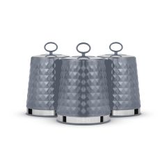 Tower T826207GRY Solitaire Set Of 3 Canisters Grey
