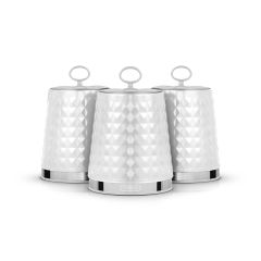 Tower T826207WHT Solitaire Set Of 3 Canisters White