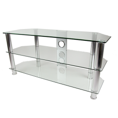 Ttap CC303/1050 Classik TV Stand - Clear Glass + Chrome