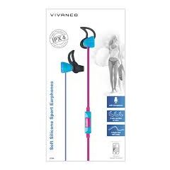 Vivanco 37298 Sport Earphone With Microphone, Pink/Blue