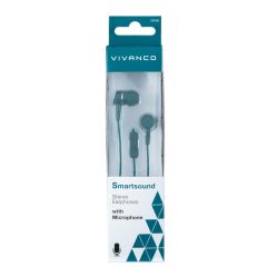 Vivanco 38011 Smartsound Stereo Earphones - (Petrol) With Microphone