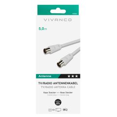 Vivanco 43064 Coaxial Plug To Coaxial Plug Cable 5M 