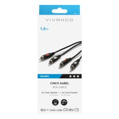 Vivanco 46012 Rca Conncetion Lead 1.5M 2 Rca Plug To 2 Rca Plug