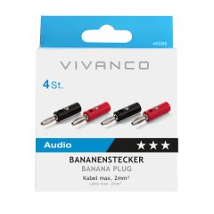 Vivanco 46086 46/50 01 BANANA PLUGS (SCREW TYPE) 4 PACK