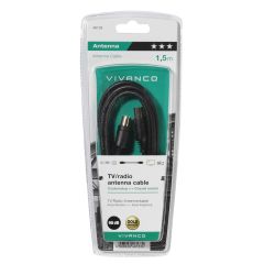 Vivanco 48133 Tv/Radio Aerial Cable 90Db, 1,5M Black