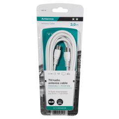 Vivanco 48518 Aerial Cable 3M - White (Plug To Plug)