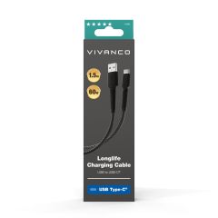 Vivanco 61695 LONGLIFE TYPE C CONNECTION 18W 1.5M, BLACK